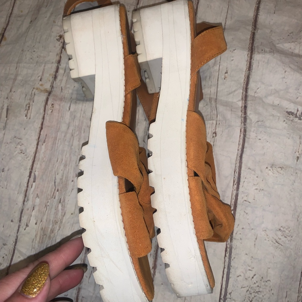 Free people essex sandal tan slight wedge 41 - Picture 5 of 7
